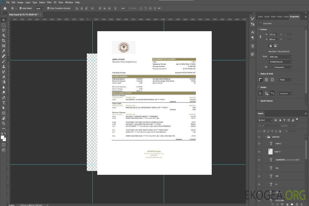 Relevé de la banque Rasheed en Irak xls template